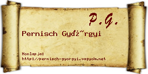 Pernisch Györgyi névjegykártya